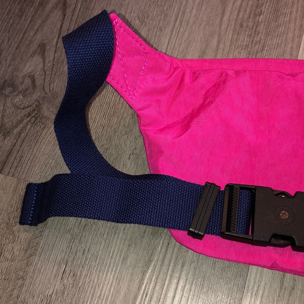 Kipling Yasemina Nylon Waist Pack Azalea Pink Color Block + Monkey Keychain NWT - Picture 10 of 16